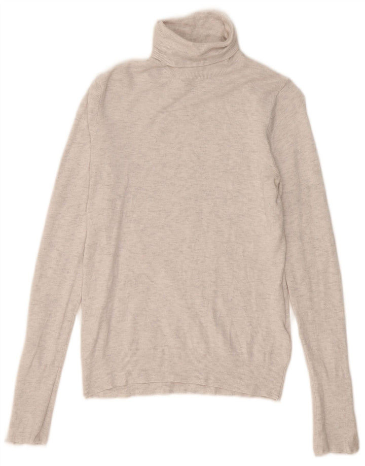 Zara Dame Rullehals Sweater UK 12 Medium Grå