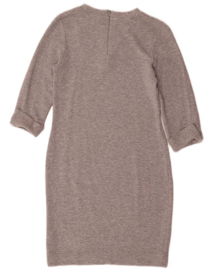 French Connection Dame 3/4-ærmet Skede Kjole UK 12 Medium Grå Viscose