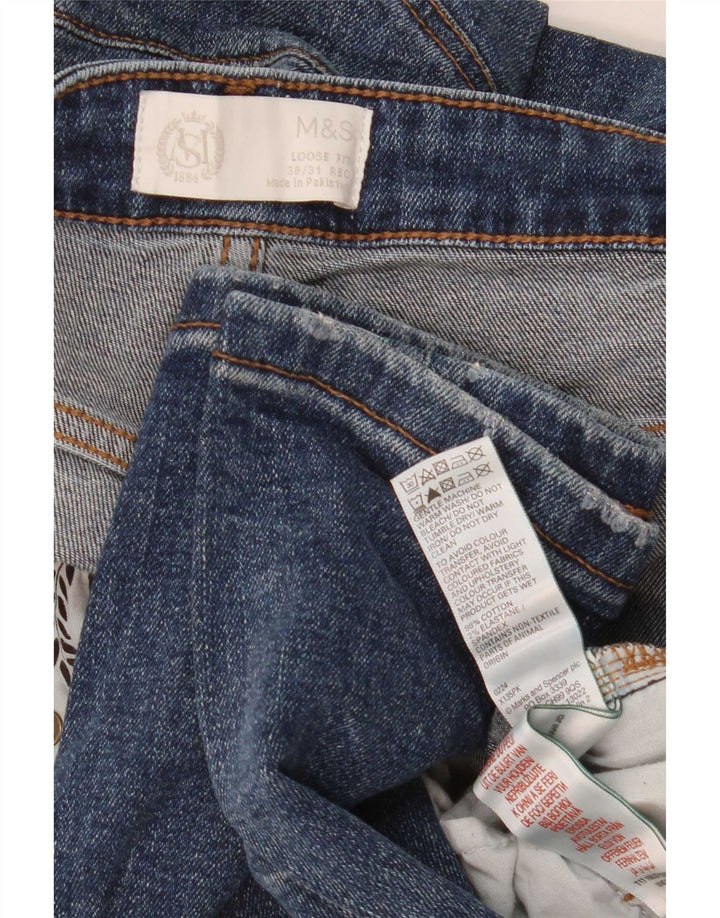 Marks & Spencer Herre løse jeans W38 L31 Marineblå bomuld