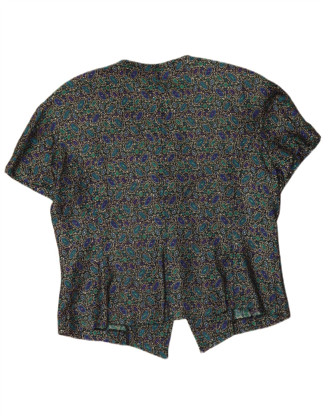 Andrea Mare Womens Crop kortærmet skjortebluse UK 14 Large Multicolored