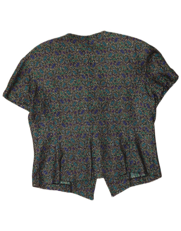 Andrea Mare Womens Crop kortærmet skjortebluse UK 14 Large Multicolored
