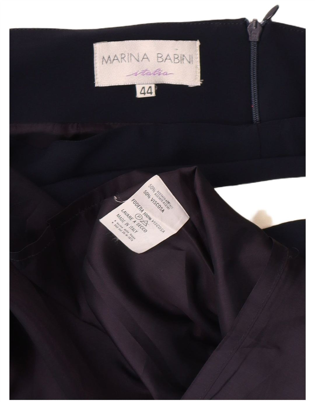 MARINA BABINI Womens Pencil Skirt IT 44 Medium W28  Navy Blue Colourblock