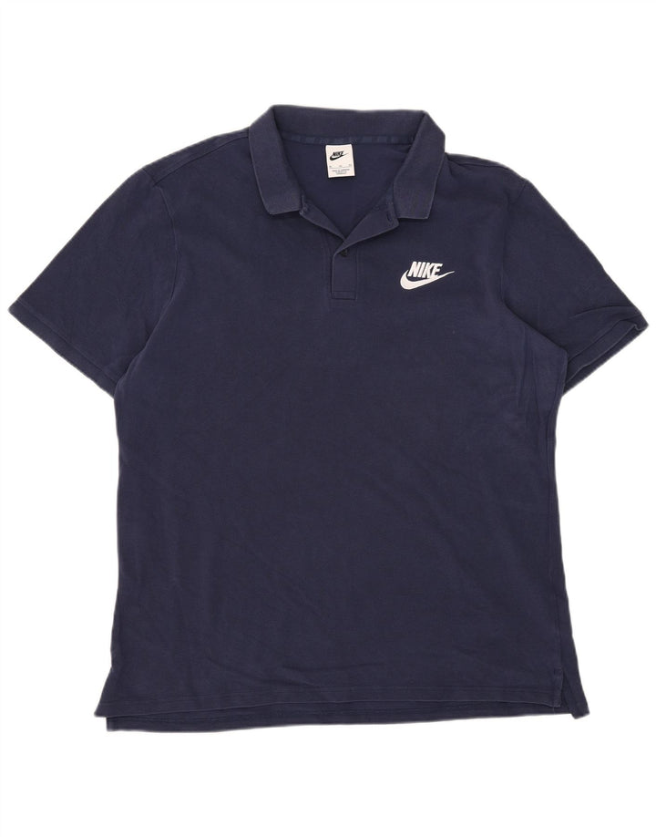 Nike herre poloshirt XL marineblå bomuld