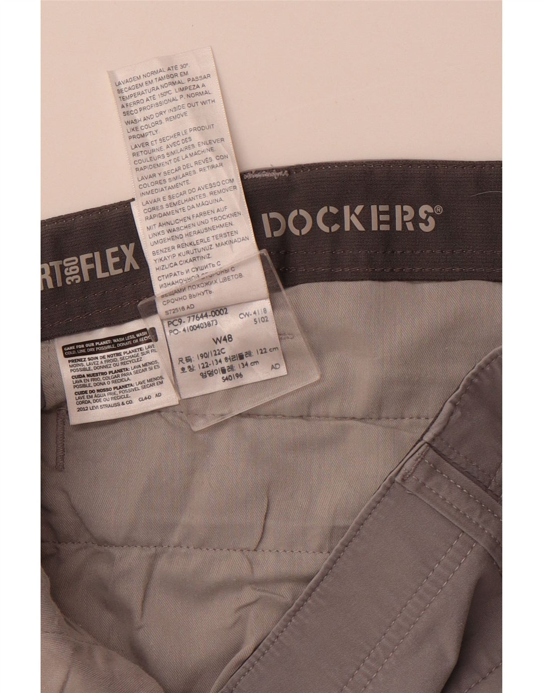 DOCKERS Chino Shorts til mænd W48 4XL Grå Bomuld