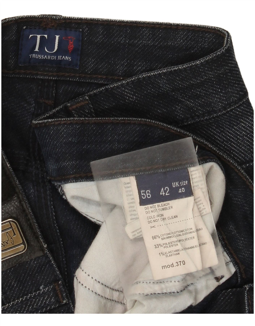 Trussardi Straight Jeans til mænd W40 L31 Marineblå bomuld