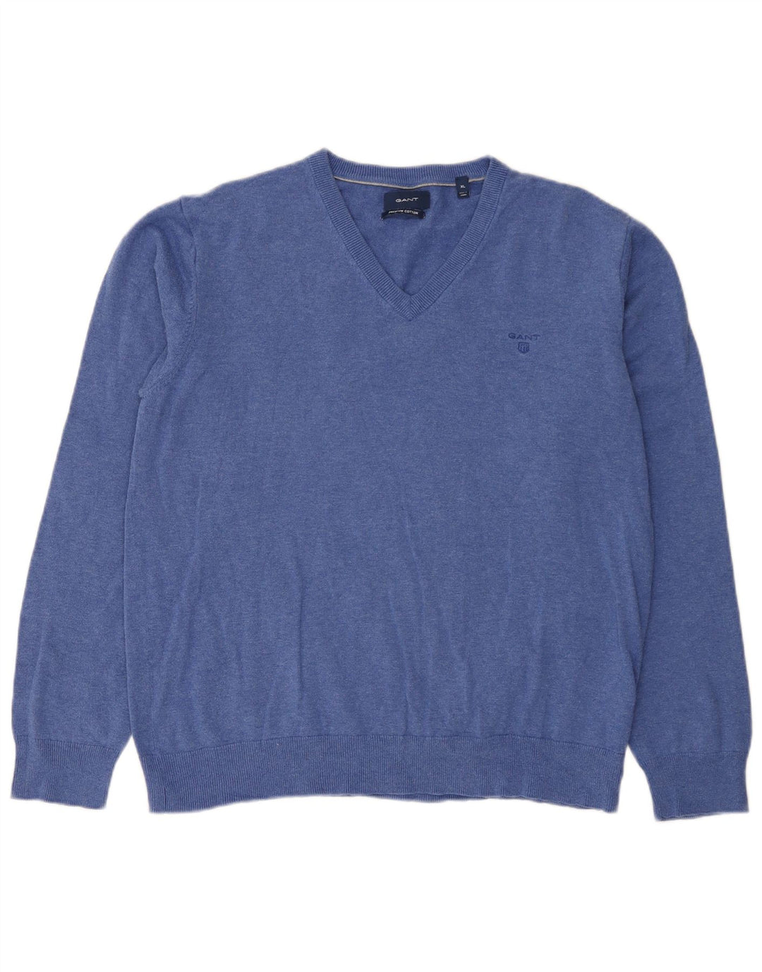 Gant Herre V-hals sweater XL Blå Bomuld