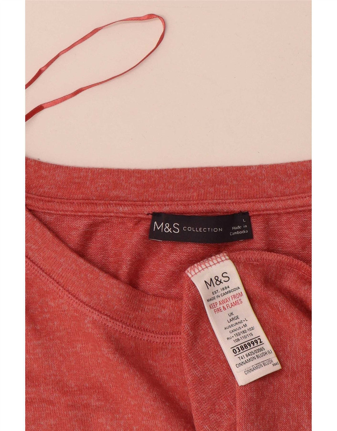 Marks & Spencer Herre T-Shirt Top Stor Rød Viscose