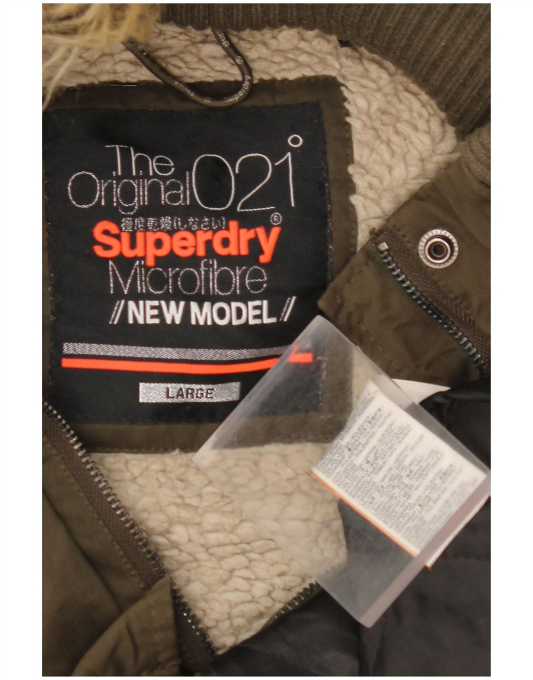 SUPERDRY Womens Hooded Parka Jacket UK 16 Large Khaki Polyester
