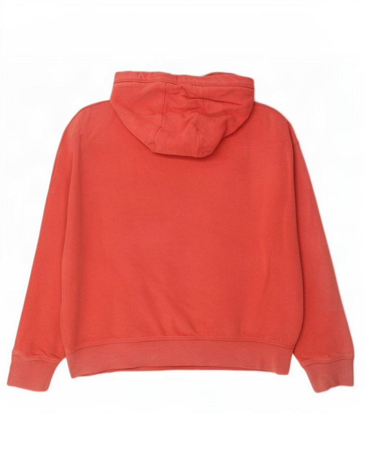 Fat Face Dame Oversized Hoodie Jumper UK 14 Medium Rød Bomuld