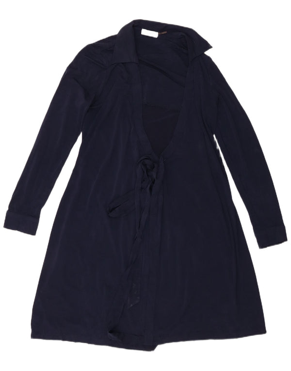 Calvin Klein Womens Wrap Dress UK 14 Medium Navy Blue Polyester