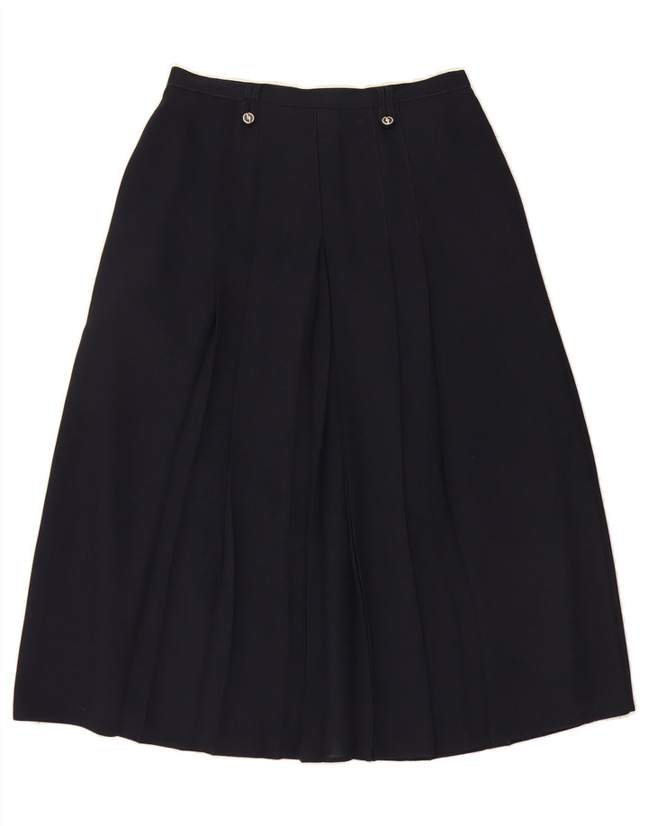 VINTAGE Womens A-Line Skirt UK 16 Large W32  Black Polyester Vintage Vintage and Second-Hand Vintage from Messina Hembry 