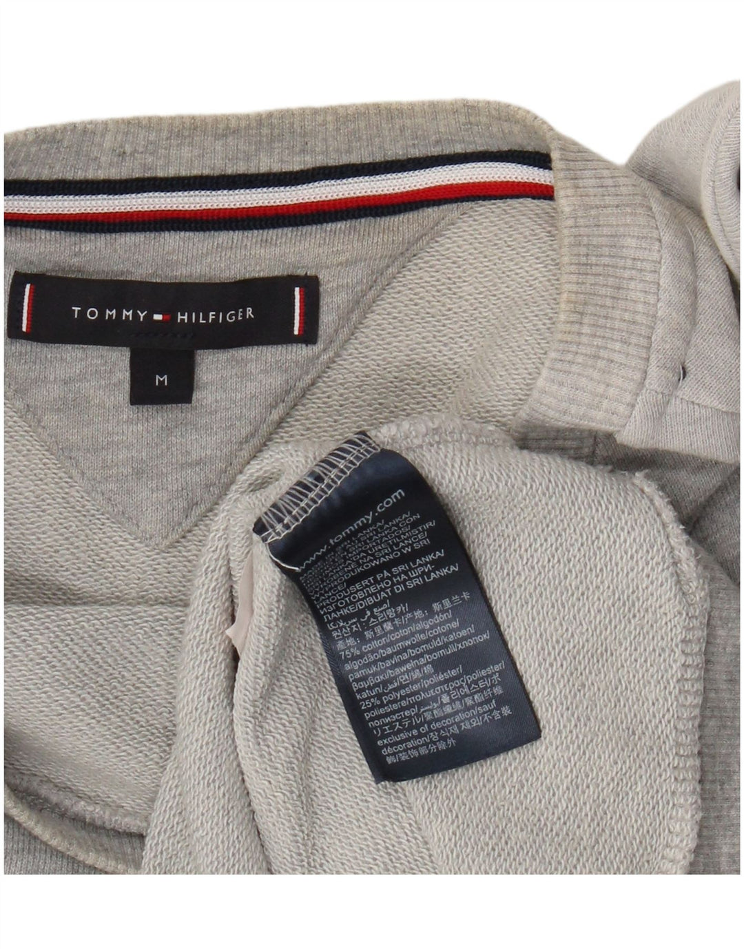 Tommy Hilfiger Herre Grafisk Sweatshirt Jumper Medium Grå Colourblock