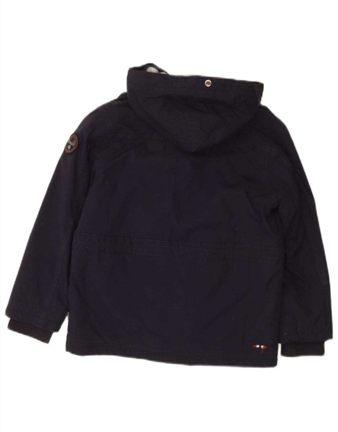 NAPAPIJRI Boys Graphic Hooded Utility Jacket 5-6 Years Navy Blue Polyester