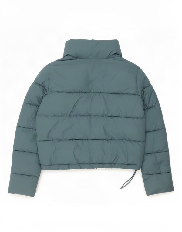 Hollister Dame Oversized Polstret Jakke UK 10 Lille Blå Polyester