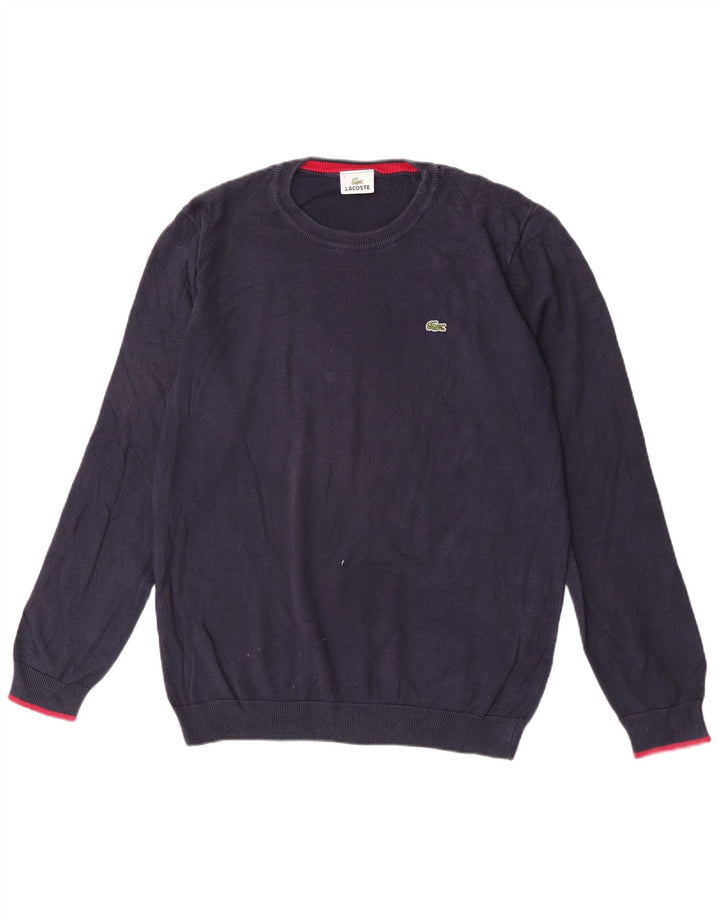 Lacoste Herre Crew Neck Jumper Sweater størrelse 5 Stor marineblå bomuld