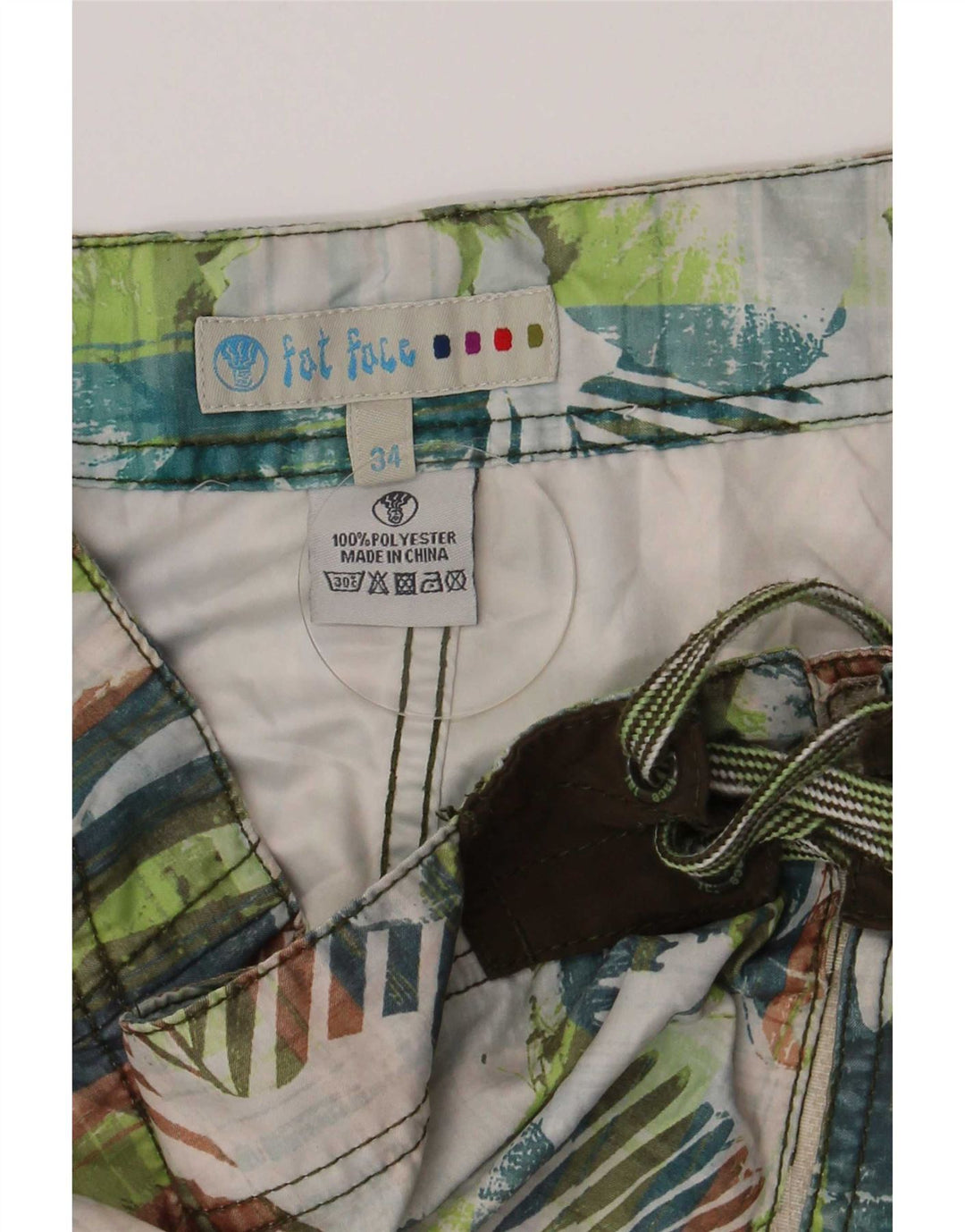 Fedt ansigt herre badeshorts store flerfarvede blomster polyester