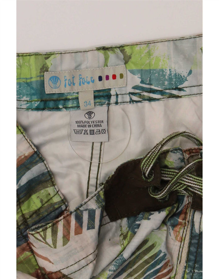 Fedt ansigt herre badeshorts store flerfarvede blomster polyester