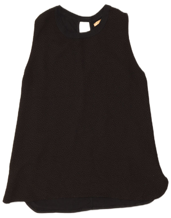 Zara Dame Trafaluc ærmeløs bluse Top UK 12 Medium Sort Geometrisk