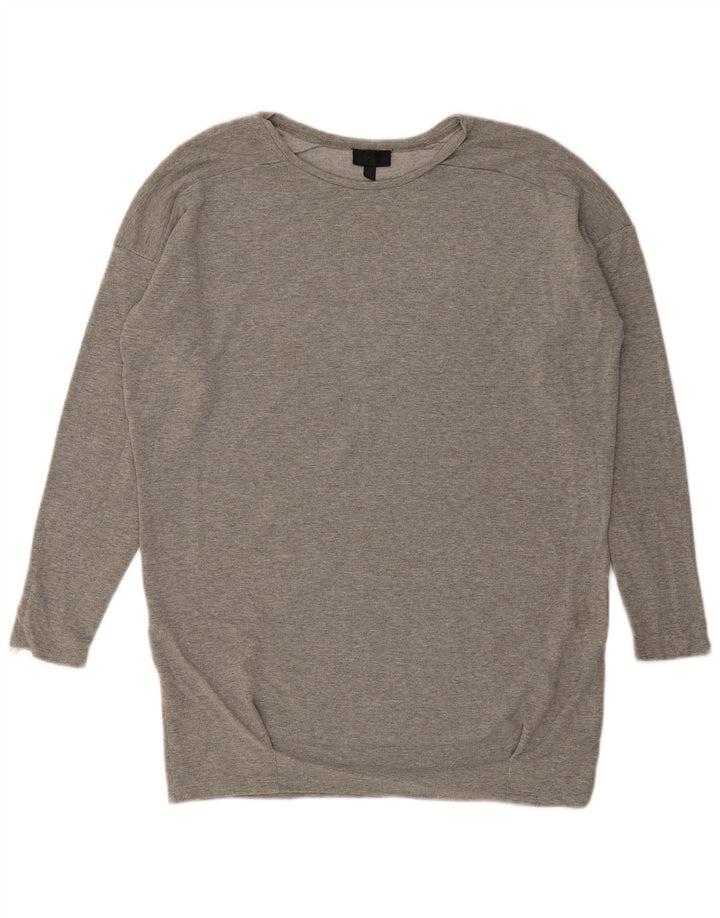 Topshop Dame Oversized Top Langærmet UK 12 Medium Grå Viscose