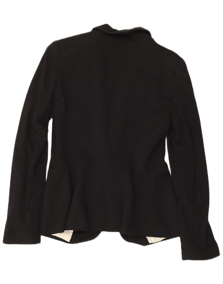 Zara Dame 1 Knap Blazer Jacket UK 10 Lille Sort