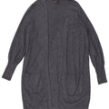 Marks & Spencer Dame Longline Åben Cardigan Sweater UK 10 Small Grey