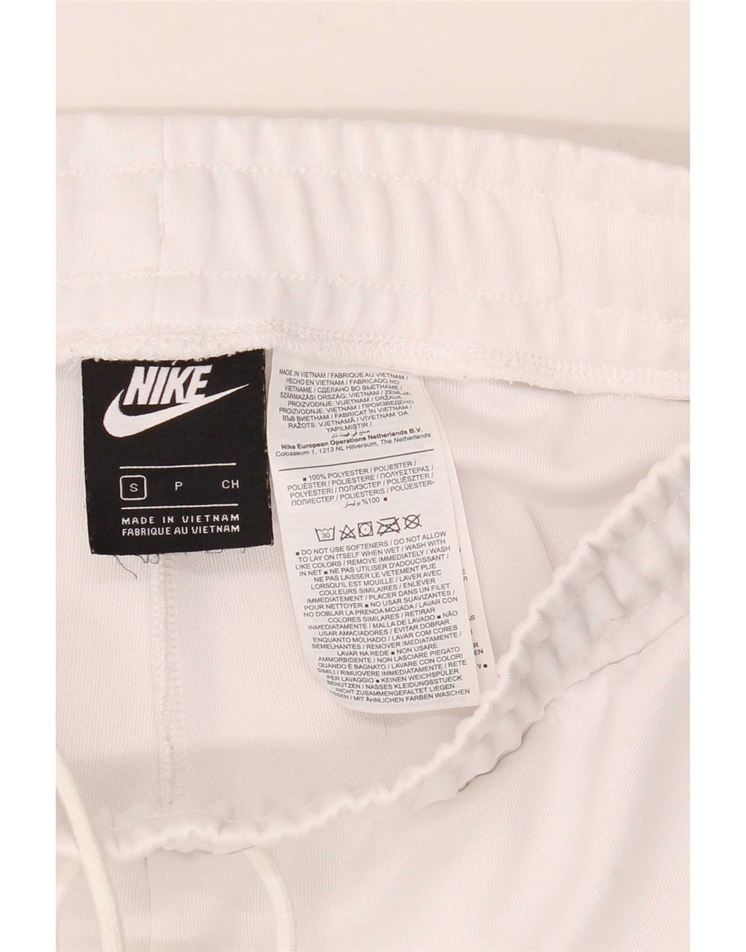 Nike Graphic Sports Shorts til kvinder UK 10 Small White Colourblock Polyester