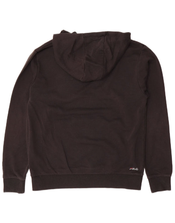 FILA Grafisk hættetrøje til drenge 15-16 år Sort bomuld