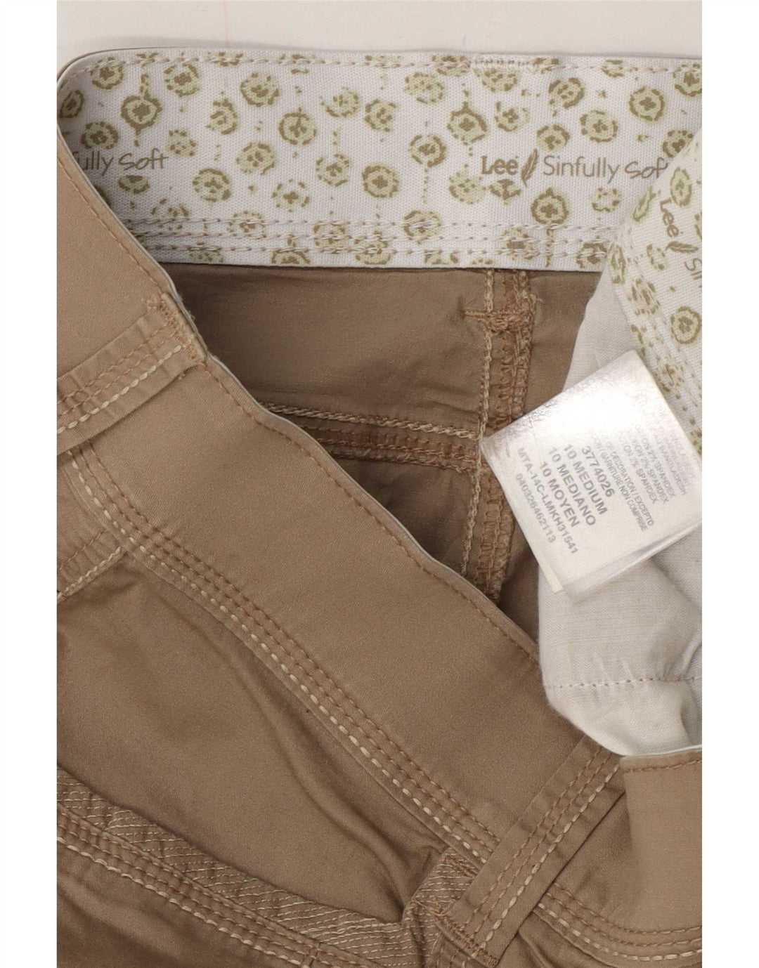 Lee Womens Cargo Shorts US 10 Large W32 Beige Bomuld