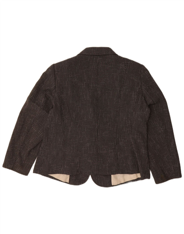 Marks & Spencer Dame 5 Button Blazer Jacket UK 18 XL Sort Chevron