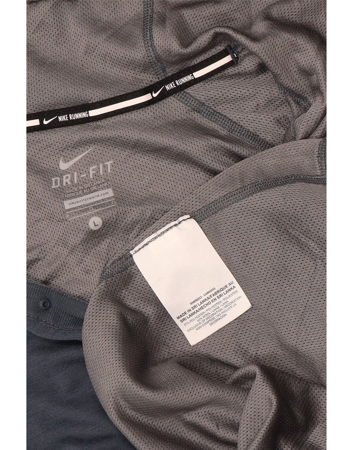 NIKE Dame Dri Fit Hættetrøje Træningsdragt Top UK 14 Stor Marineblå