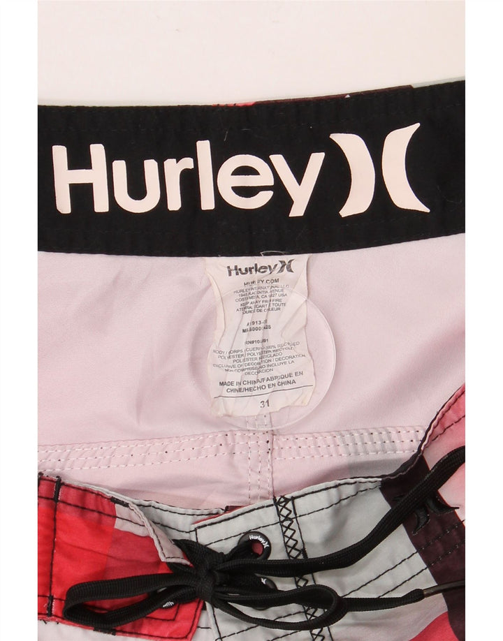 HURLEY Badeshorts til mænd Medium rød ternet polyester