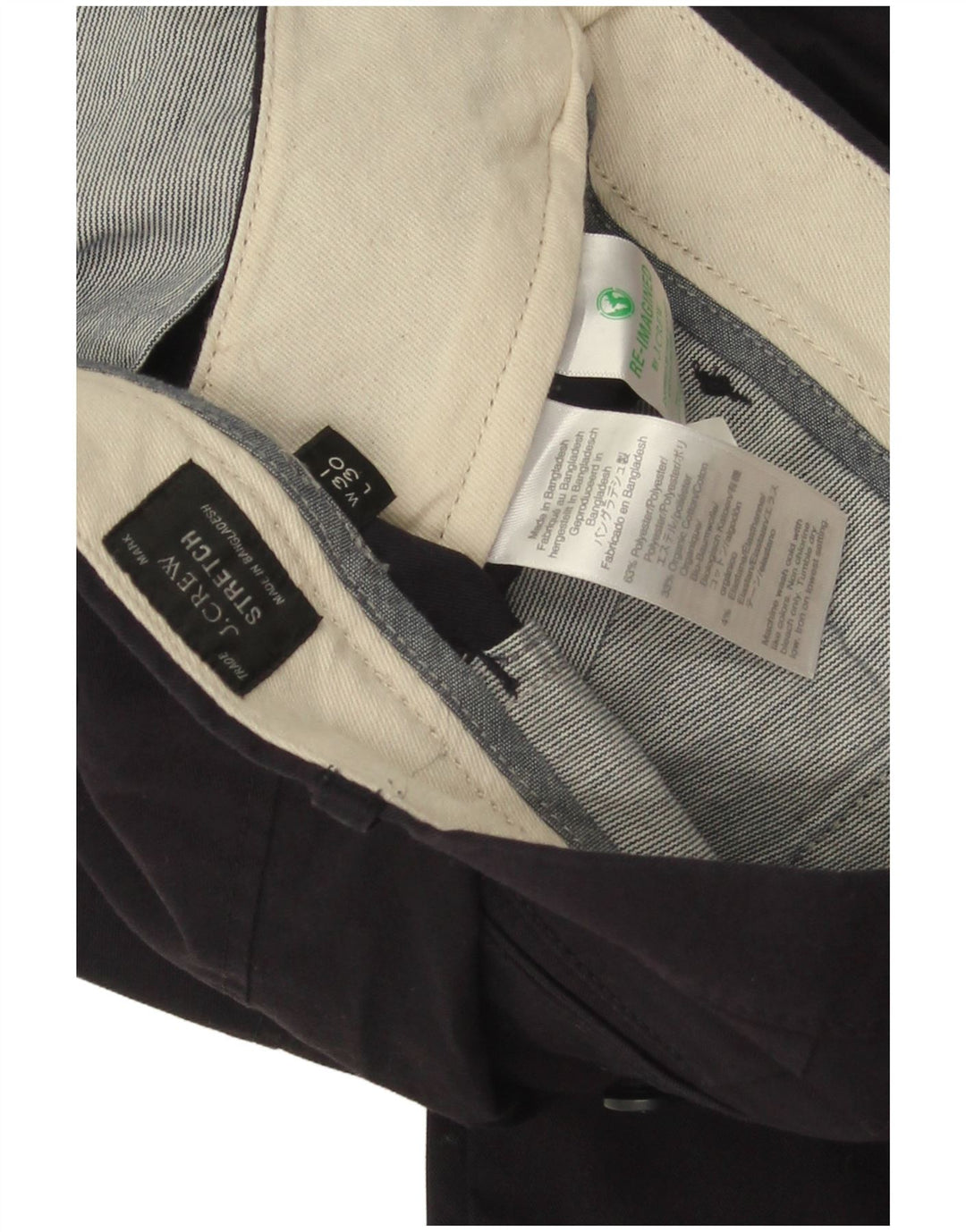 J. Crew Stretch lige Chinobukser til mænd W31 L30 Marineblå polyester