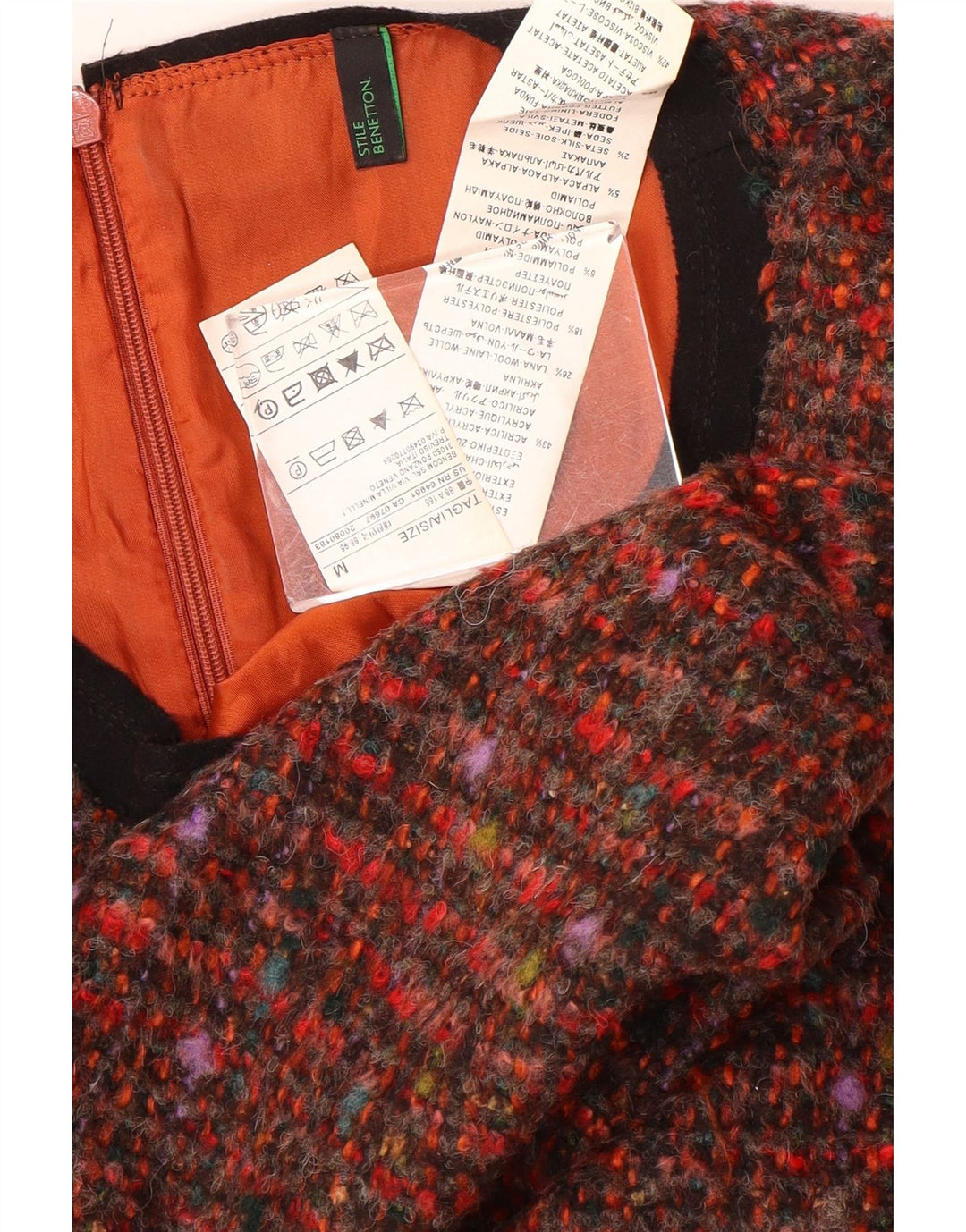 Benetton Kvinders Ærmeløs Skede Kjole UK 12 Medium Flerfarvet Flecked