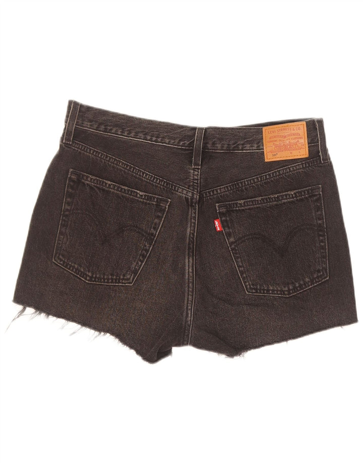 Levi's Womens 501 Distressed Denim Shorts W30 Medium Black Bomuld