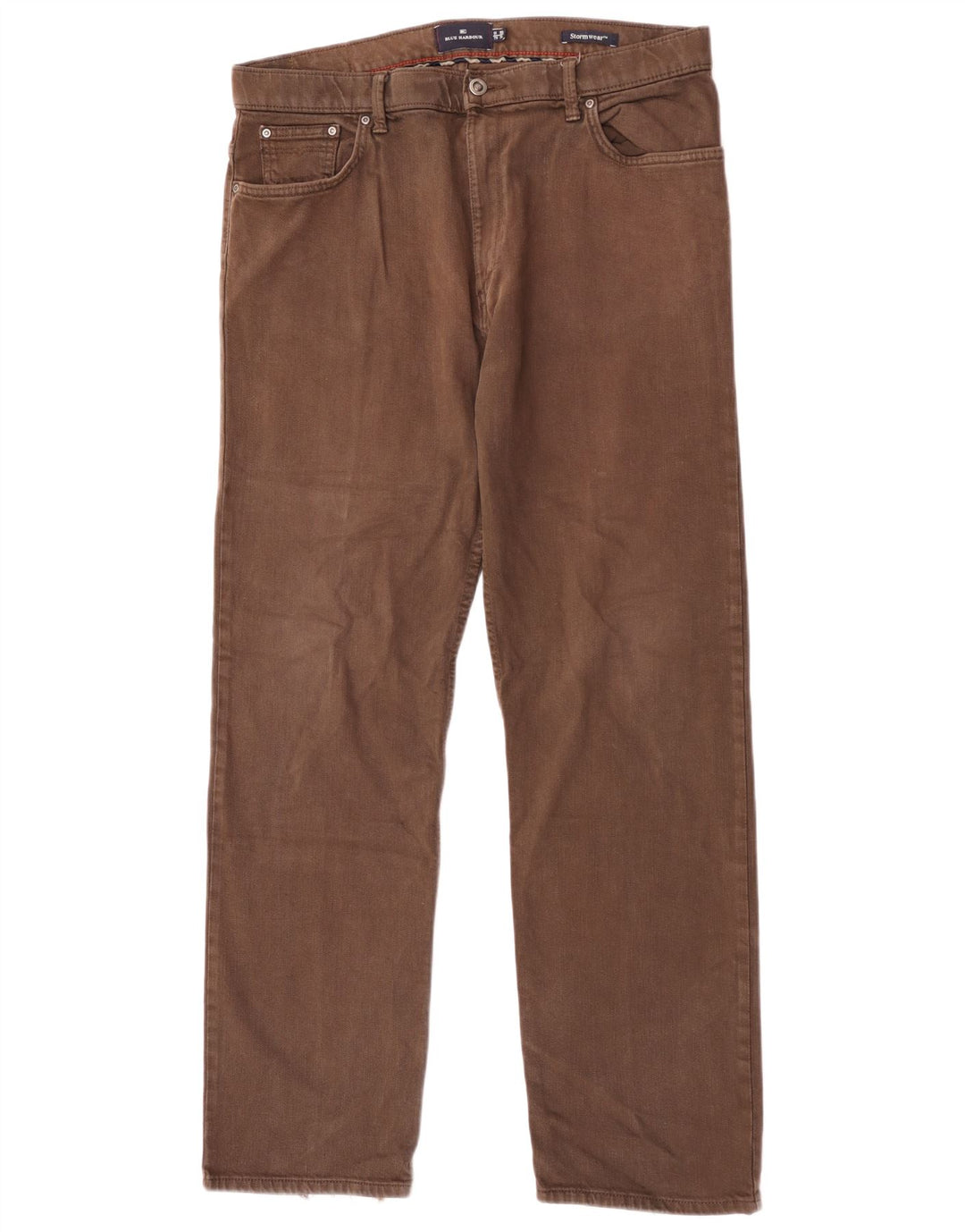 Marks & Spencer Dame Blue Harbor Straight Jeans W36 L31 Brun Bomuld