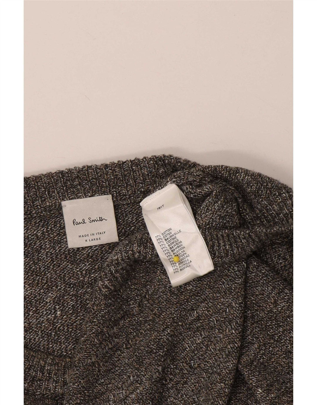 Paul Smith Herre sweater med rund hals XL Grå Flecked Bomuld