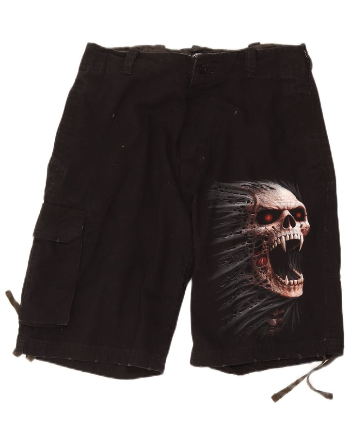 Spiral Herre grafiske Cargo Shorts Medium W36 Sort Bomuld Gothic