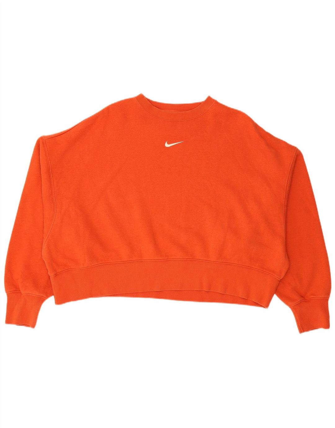 Nike Womens Crop Oversized Sweatshirt Jumper UK 14 Medium Rød Bomuld
