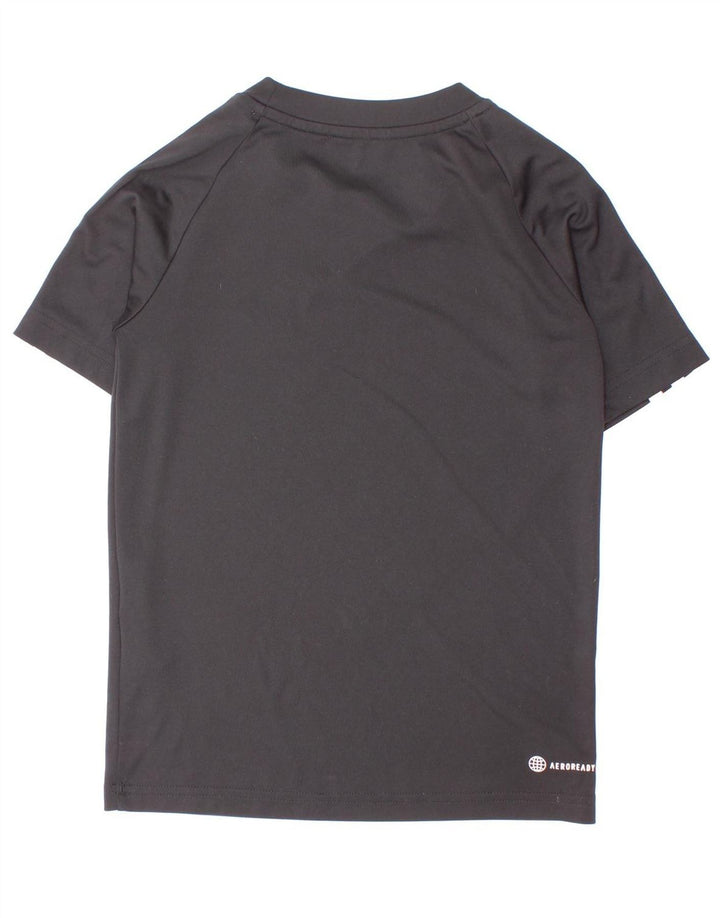 Adidas Boys Aeroready T-Shirt Top 7-8 år Sort Polyester