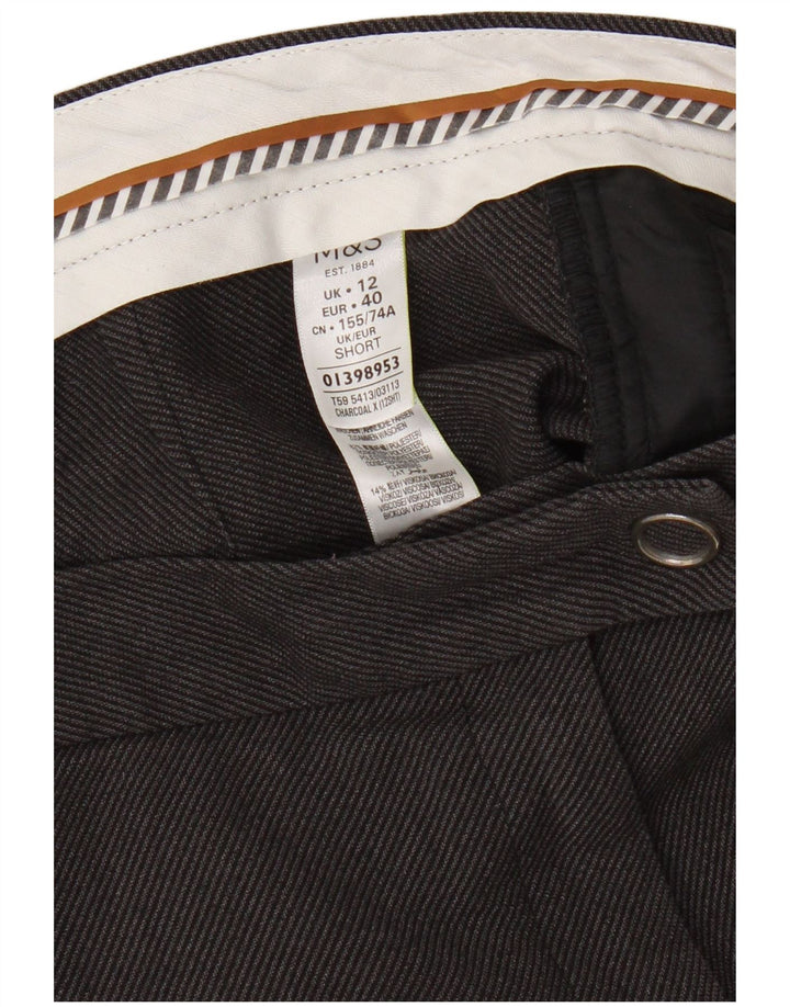 Marks & Spencer Dame Slim Casual Bukser UK 12 Medium W30 L27 Grå