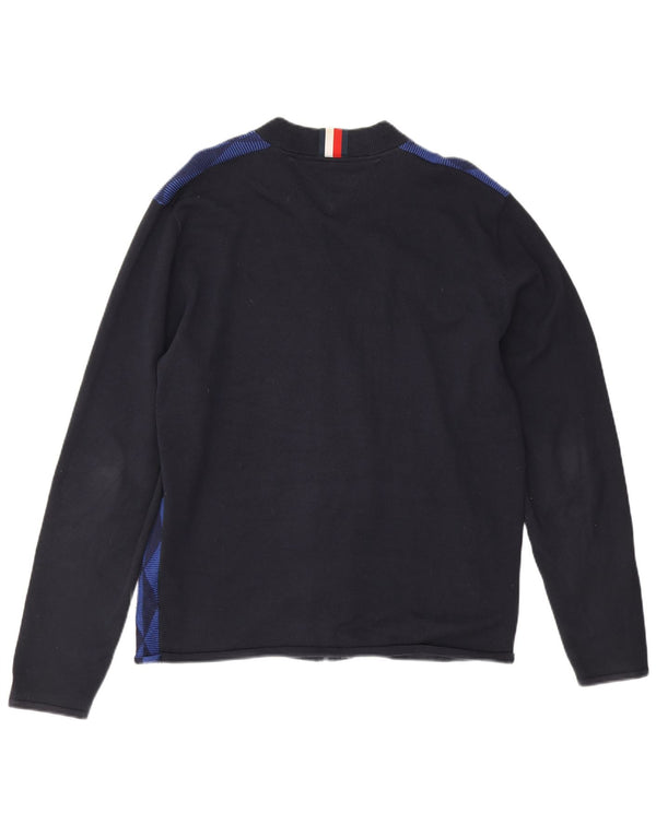 Tommy Hilfiger Herre Cardigan Sweater XL Marineblå Geometrisk Bomuld