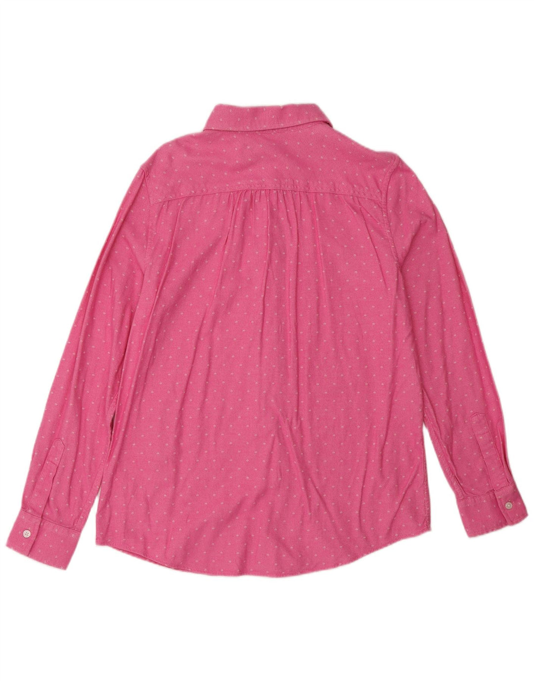 LANDS END Dameskjorte UK 12 Medium Pink Plettet Bomuld