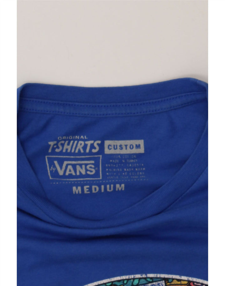VANS Mens Custom Fit Graphic T-Shirt Top Medium Blue Cotton Vintage Vans and Second-Hand Vans from Messina Hembry 