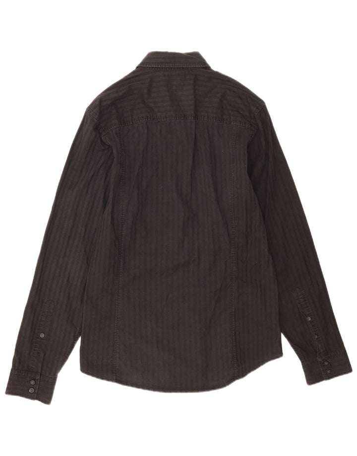 Calvin Klein Jeans Herreskjorte Medium Sort Stribet Bomuld