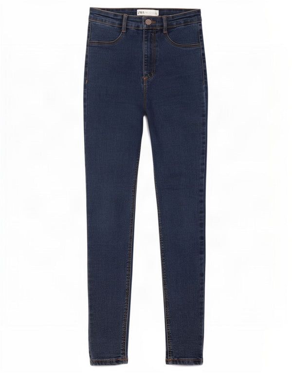 Zara Dame Skinny Jeans EU 34 2XS W24 L28 Marineblå