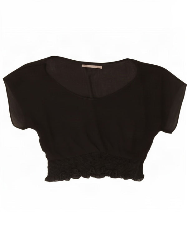 Zara Dame Oversized Bluse Top UK 18 XL Sort