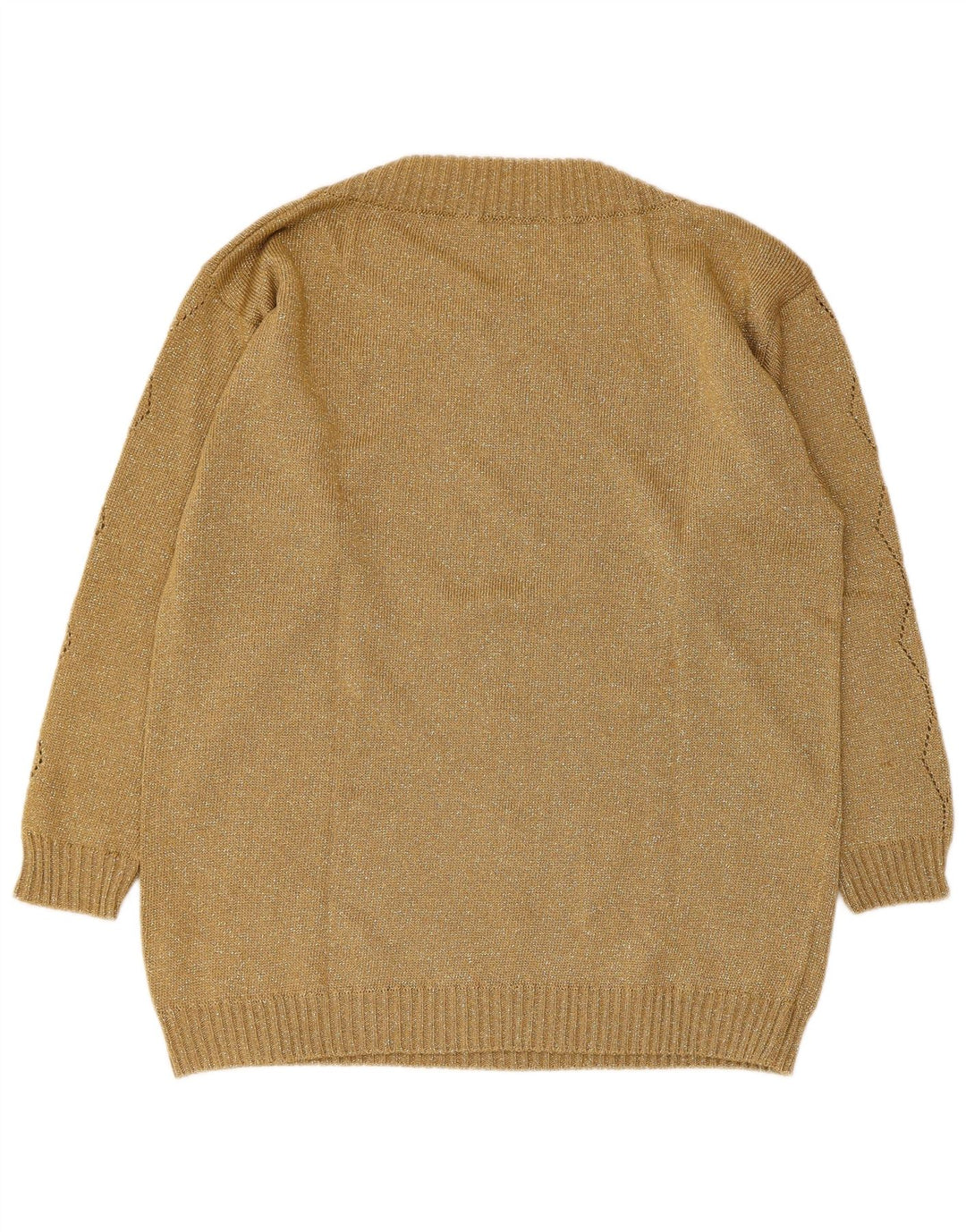 Vetta Dame Boat Neck Jumper Sweater IT 44 Medium Khaki Wool