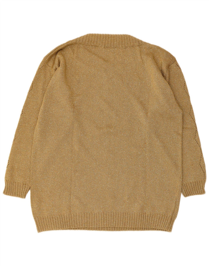 Vetta Dame Boat Neck Jumper Sweater IT 44 Medium Khaki Wool