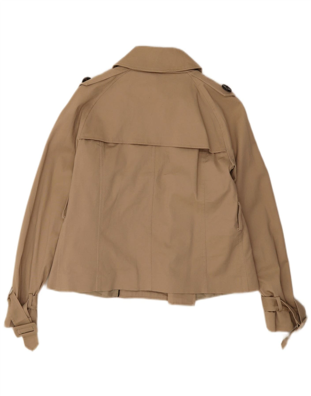 Zara Kvinder Kort Trench Coat UK 14 Stor Beige