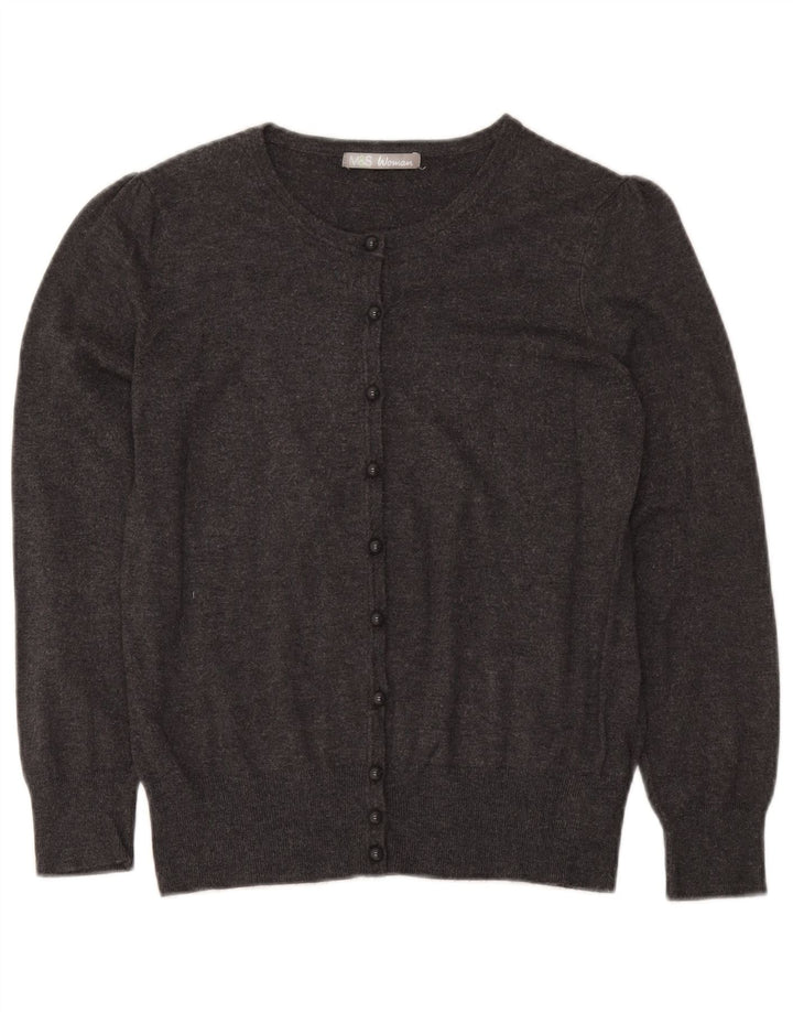Marks & Spencer Dame Cardigan Sweater UK 14 Medium Grey Viscose